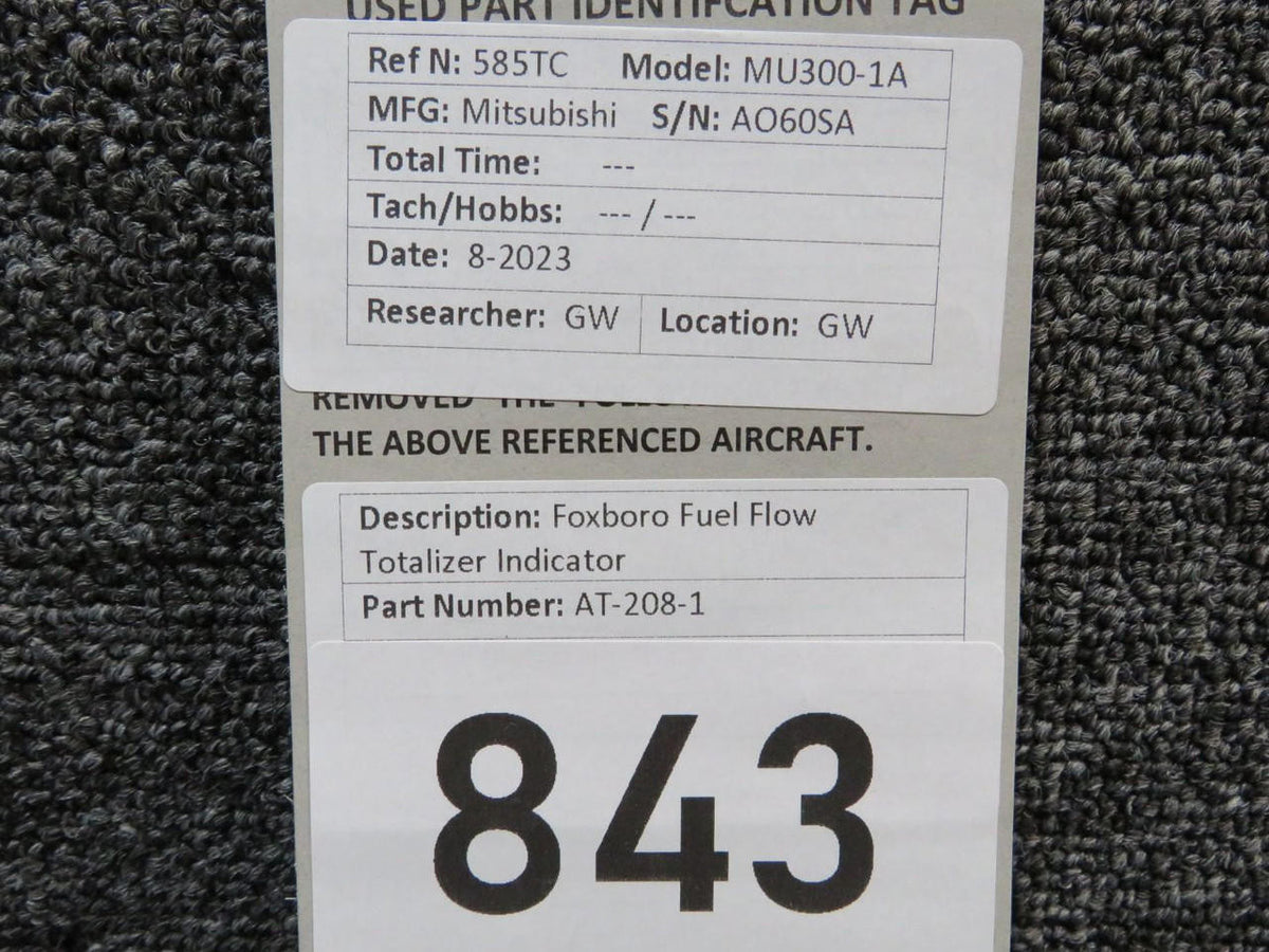 Foxboro AT-208-1 Foxboro Fuel Flow Totalizer Indicator