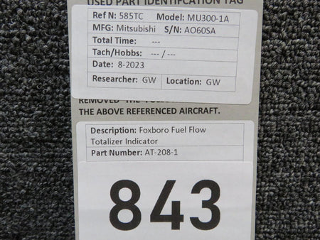 Foxboro AT-208-1 Foxboro Fuel Flow Totalizer Indicator