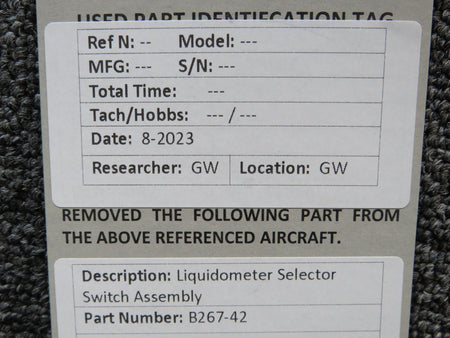 Liquidometer B267-42 Liquidometer Selector Switch Assembly