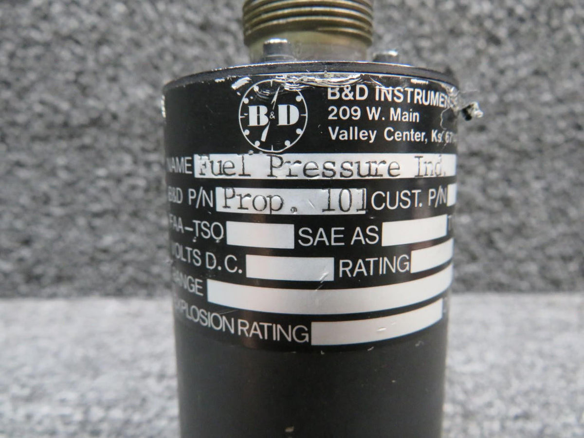 B and D Instruments PROP.101 B and D Instruments Fuel Pressure Indicator (0-60 PSI)