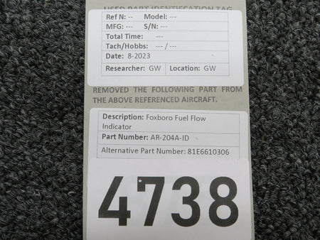 Foxboro AR-204A-ID (Alt: 81E6610306) Foxboro Fuel Flow Indicator
