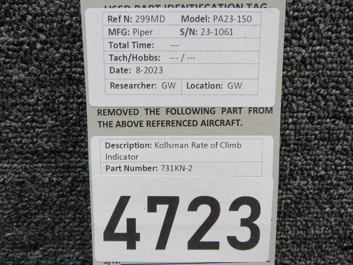 kollsman 731KN-02 Kollsman. Rate of Climb Indicator