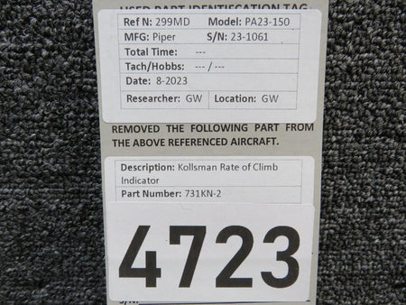 kollsman 731KN-02 Kollsman. Rate of Climb Indicator