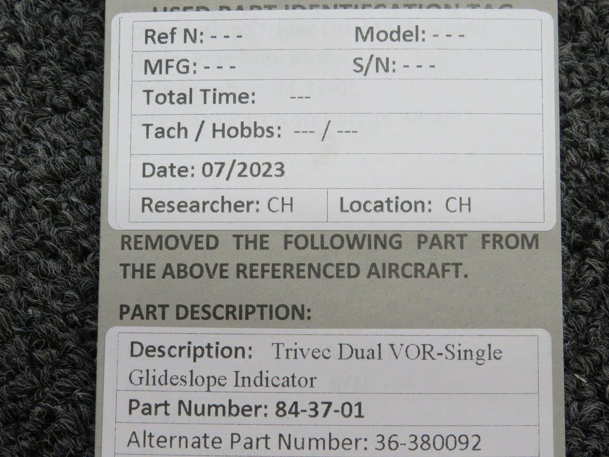 Trivec 84-37-01 (Alt: 36-380092) Trivec Dual VOR-Single Glideslope Coupler