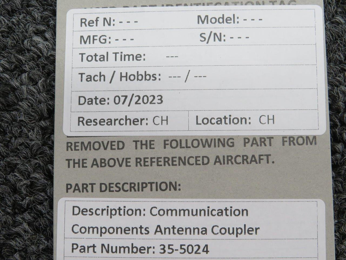 Beechcraft Parts 35-5024 Beechcraft Communication Components Antenna Coupler