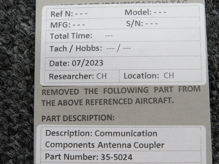 Beechcraft Parts 35-5024 Beechcraft Communication Components Antenna Coupler