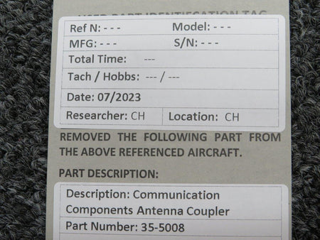 Beechcraft Parts 35-5008 Beechcraft Communication Components Antenna Coupler