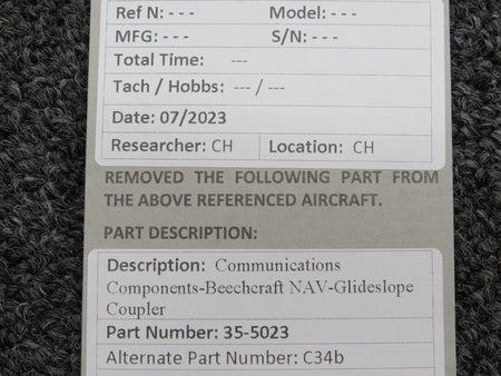 Communication Components 35-5023 (Alt: C34b) Communications Components-Beechcraft NAV-Glideslope Coupler