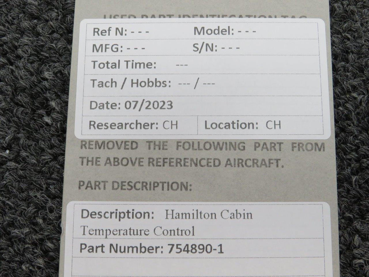 Hamilton 754890-1 Hamilton Cabin Temperature Control