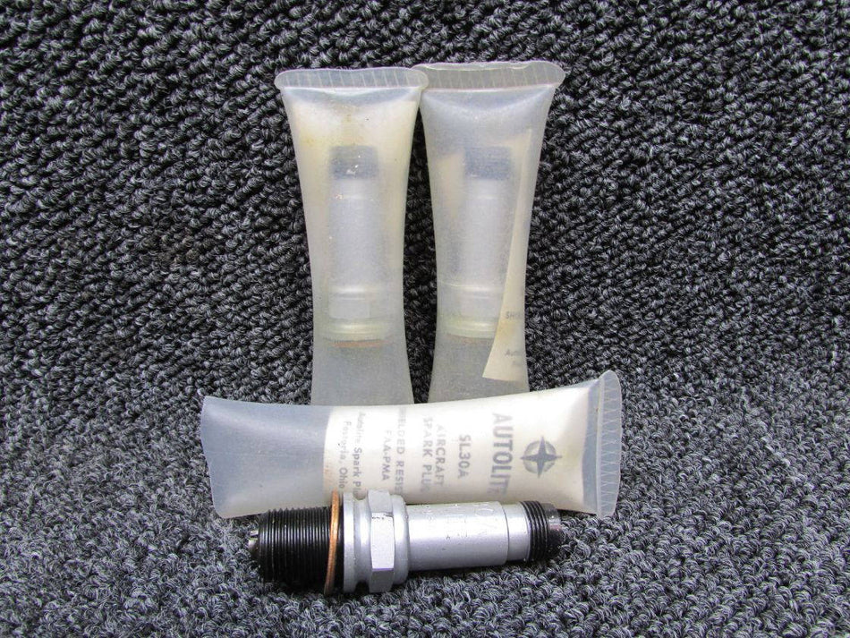 SL30A Auto-Lite Spark Plugs Set of 3 with Lip (New Old Stock)