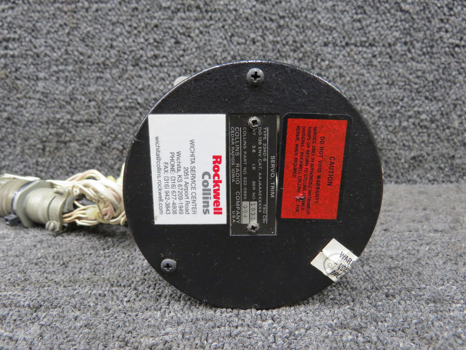 622-0965-004 Collins Avionics 334D-6 Trim Servo Assembly with Mods