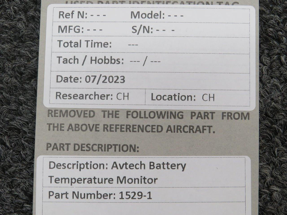 Avtech Corp. 1529-1 Avtech Baterry Temperature Monitor