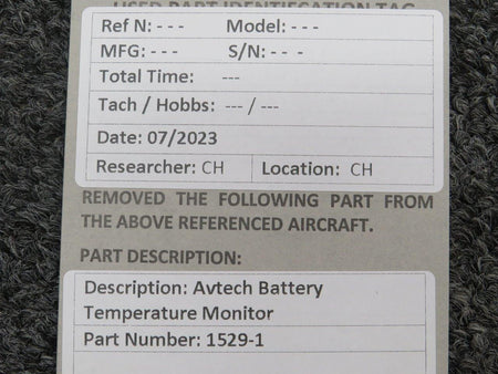 Avtech Corp. 1529-1 Avtech Baterry Temperature Monitor