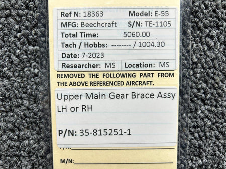 Beechcraft Parts 35-815251-1 Beechcraft E-55 Upper Main Gear Brace Assembly LH or RH