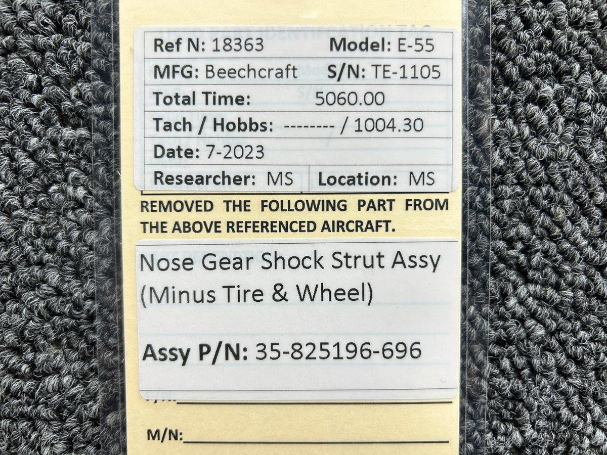Beechcraft Parts 35-825196-696 Beechcraft E-55 Nose Gear Shock Strut Assembly (No Links)