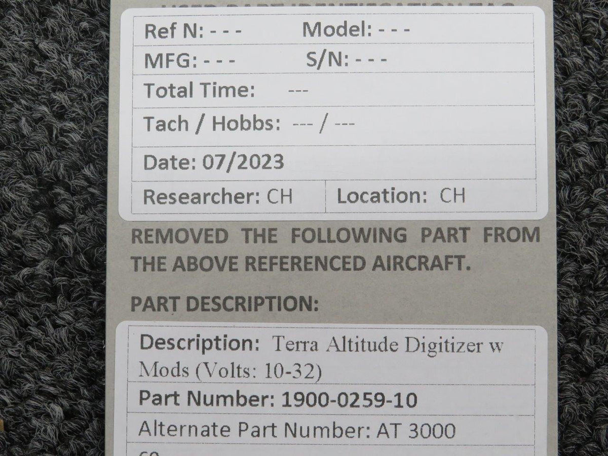 Terra Corp 1900-0259-10 Terra Altitude Digitizer with Modifications (Volts: 10-32)
