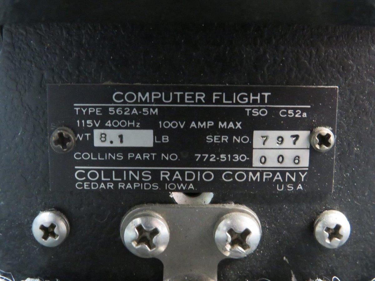 Collins 772-5130-006 Collins 562A-5M Flight Computer with Modifications