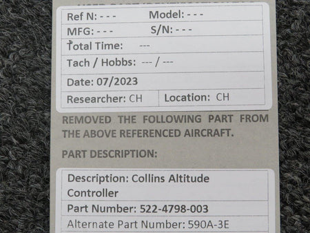 Collins 522-4798-003 Collins 590A-3E Altitude Controller
