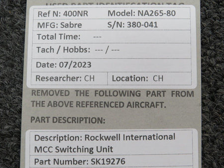 Rockwell SK19276 Rockwell International MCC Switching Unit