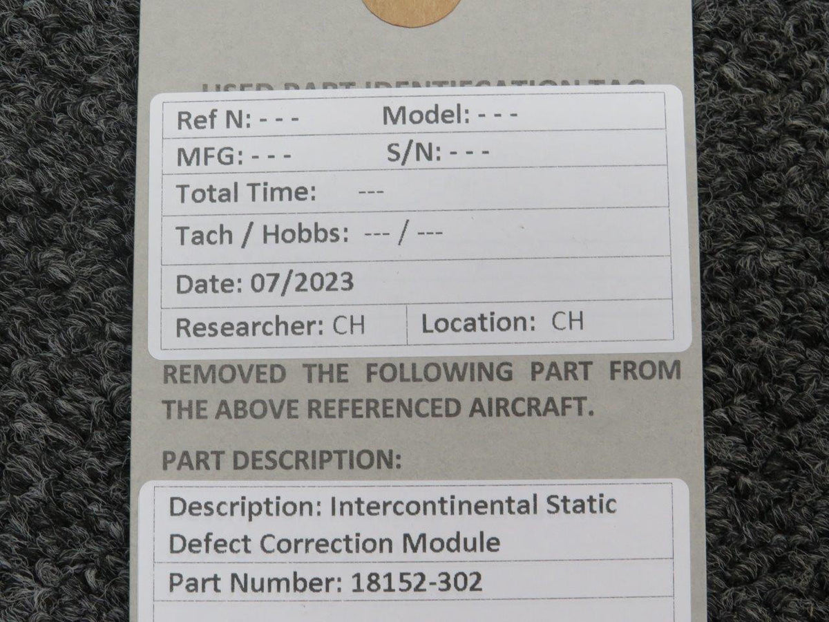 Intercontinental 18152-302 Intercontinental Static Defect Correction Module with Modifications