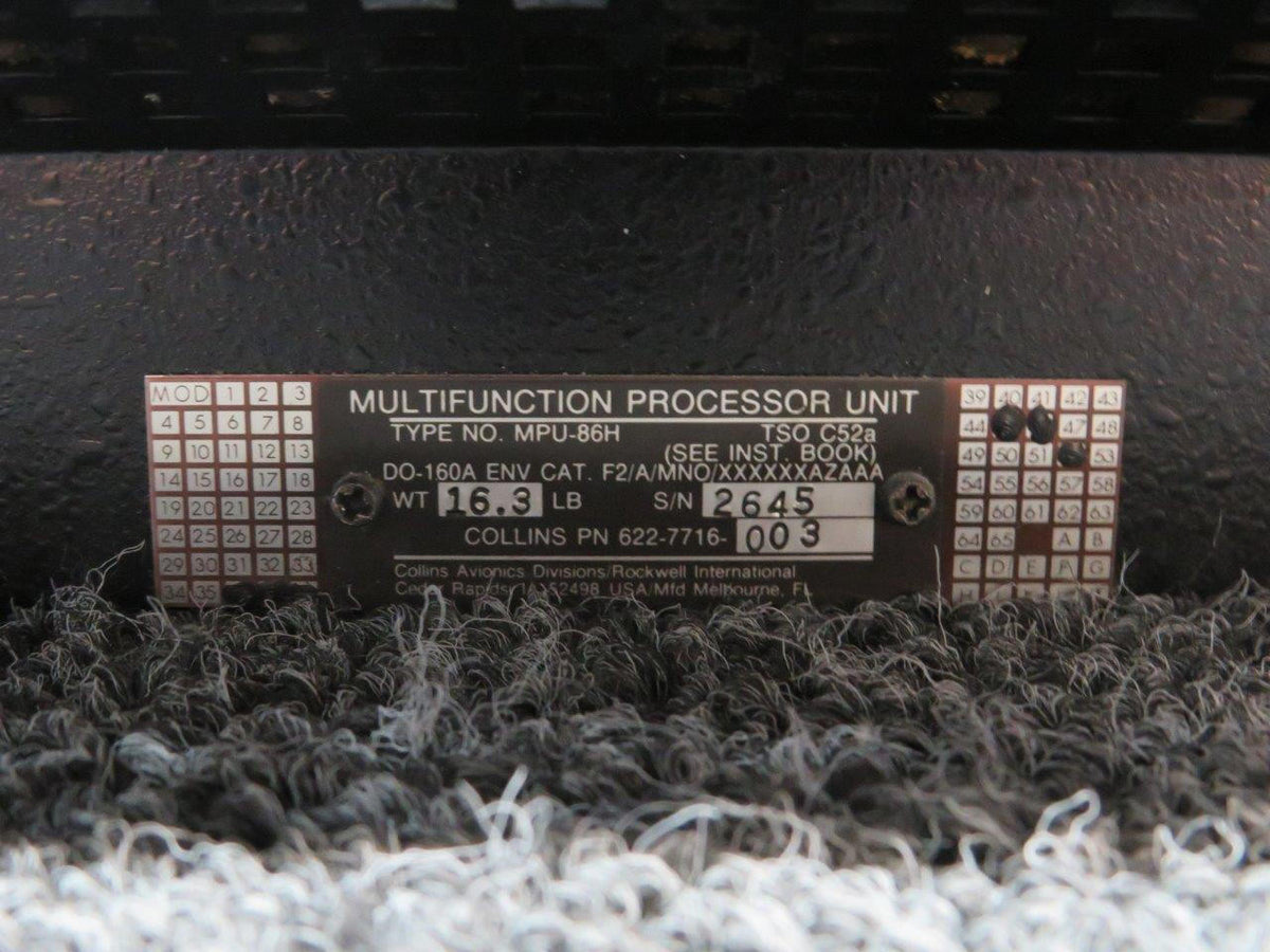 Collins 622-7716-003 Collins MPU-86H Multi Processor Unit with Modifications