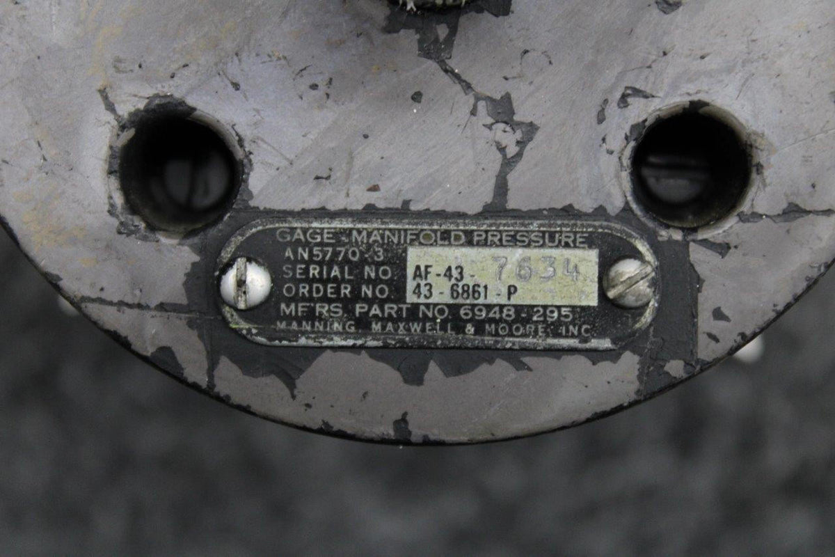 Manning Maxwell & Moore 6948-295 Manning Maxwell and Moore AN5770-3 Manifold Pressure Indicator, Lighted