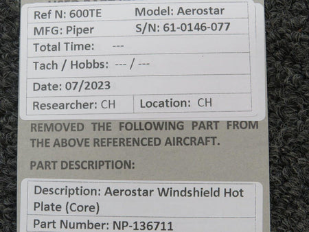 Does Not Apply NP-136711 Window Hot Plate (Core)