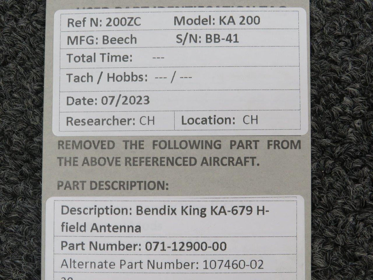 Bendix King 071-1290-00 (Alt: 107460-02) Bendix King KA-679 H-Field Antenna with Mods