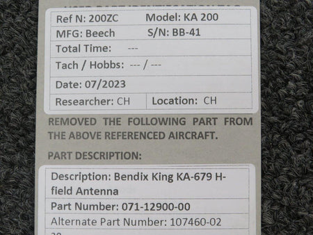 Bendix King 071-1290-00 (Alt: 107460-02) Bendix King KA-679 H-Field Antenna with Mods