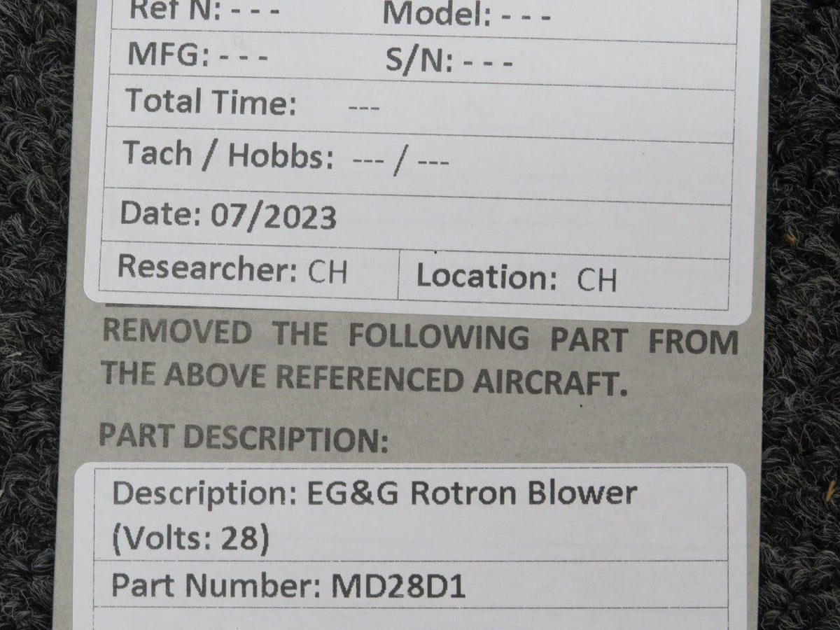 EG&G MD28D1 EG&G Rotron Blower (Volts: 28)