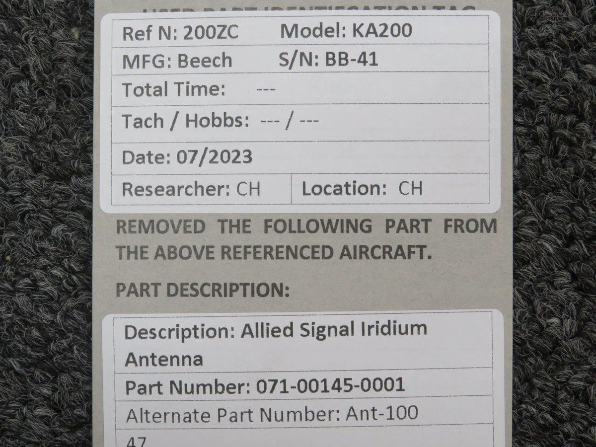 Allied Signal 071-00145-0001 Allied Signal ANT-100 Iridium Antenna