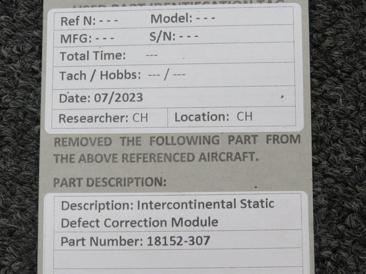 Intercontinental 18152-307 Intercontinental Static Defect Correction Module
