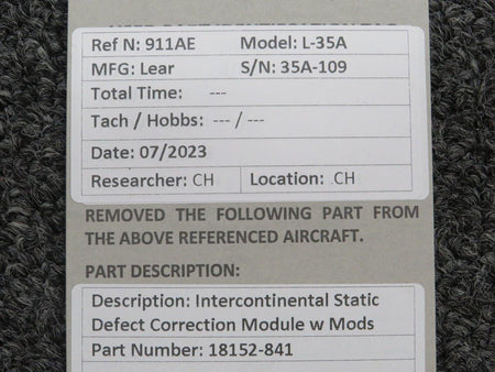 Intercontinental 18152-841 Intercontinental Static Defect Correction Module w Mods