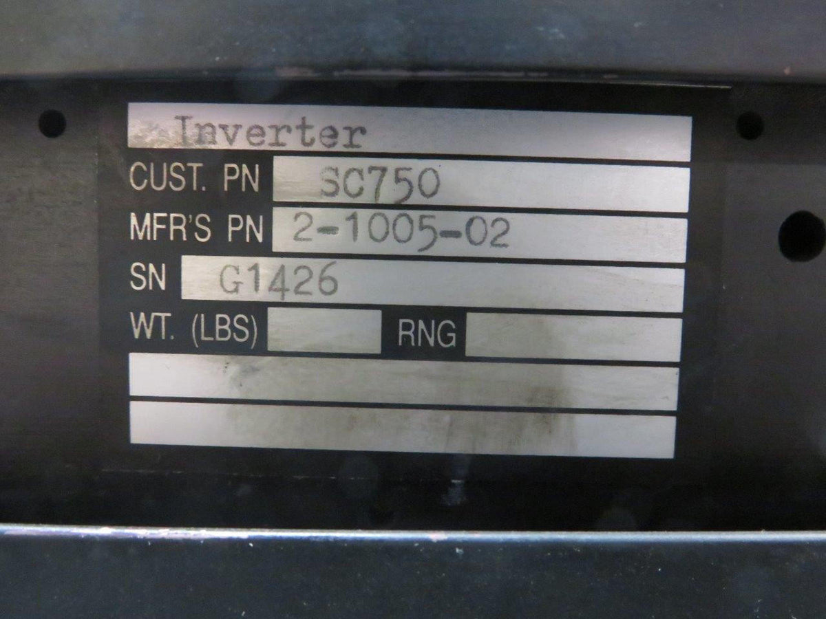 Learjet 2-1005-02 Learjet SCR-750 Static Inverter