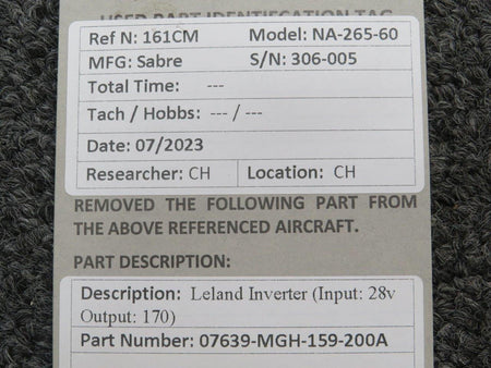 AMF 07639-MGH-159-200A AMF Electro Systems Motor Generator (Volts: 28)