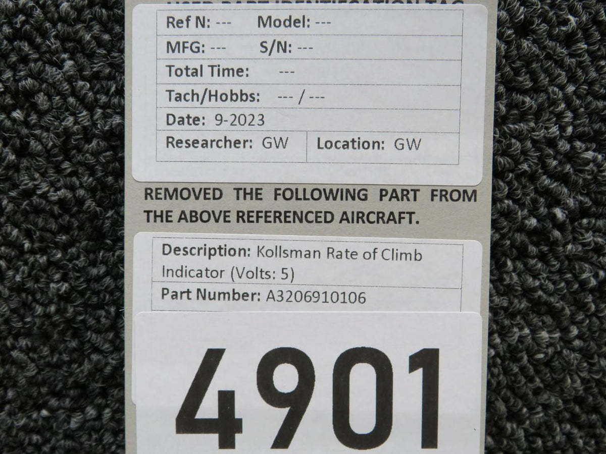 kollsman A3206910106 Kollsman Rate of Climb Indicator (Volts: 5)
