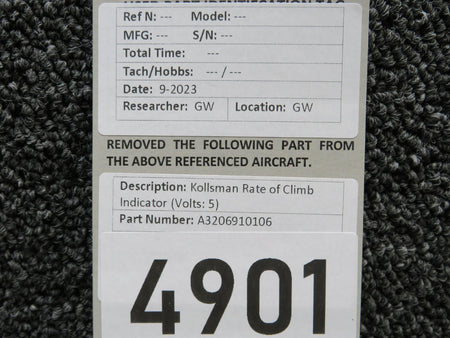 kollsman A3206910106 Kollsman Rate of Climb Indicator (Volts: 5)