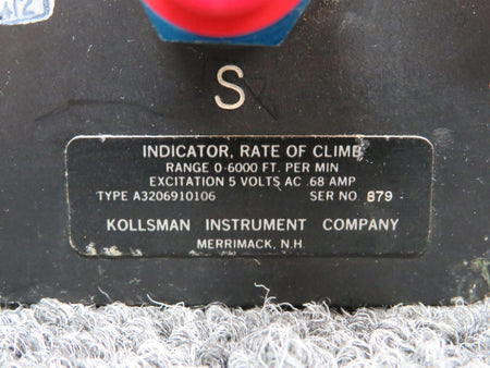 kollsman A3206910106 Kollsman Rate of Climb Indicator (Volts: 5)