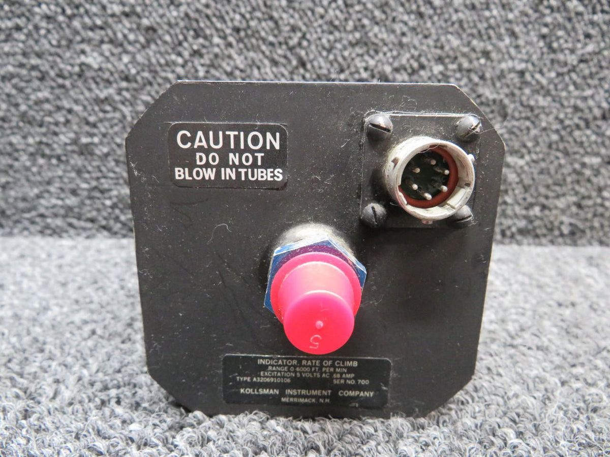 kollsman A3206910106 Kollsman Rate of Climb Indicator (Volts: 5) (Brown Dial Face)