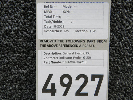 General Electric 8DW84LVA213 General Electric DC Voltmeter Indicator (Volts: 0-30)