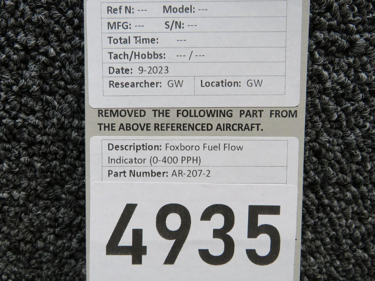 Foxboro AR-207-2 Foxboro Fuel Flow Indicator (0-400 PPH)