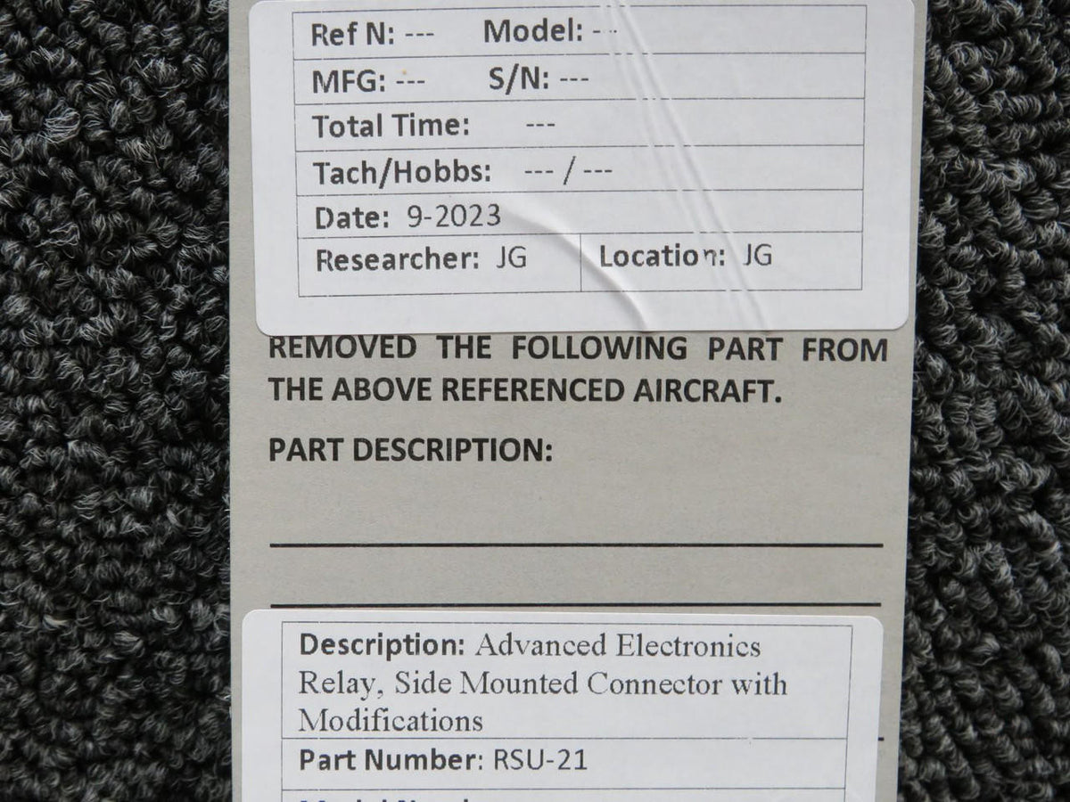 Advanced Electronics RSU-21 Advanced Electronics Relay, Side Mounted Connector with Modifications
