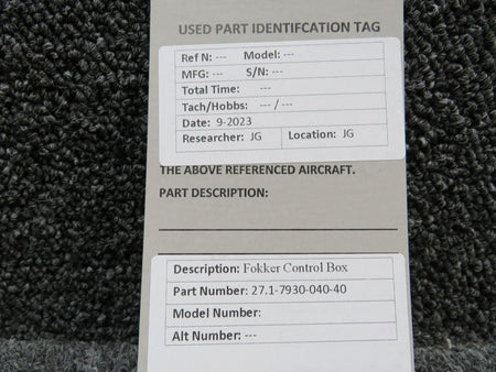 Fokker 27.1-7930-040-40 Fokker Control Box