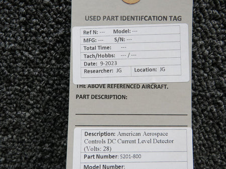 American Aerospace S201-800 American Aerospace Controls DC Current Level Detector (Volts: 28)