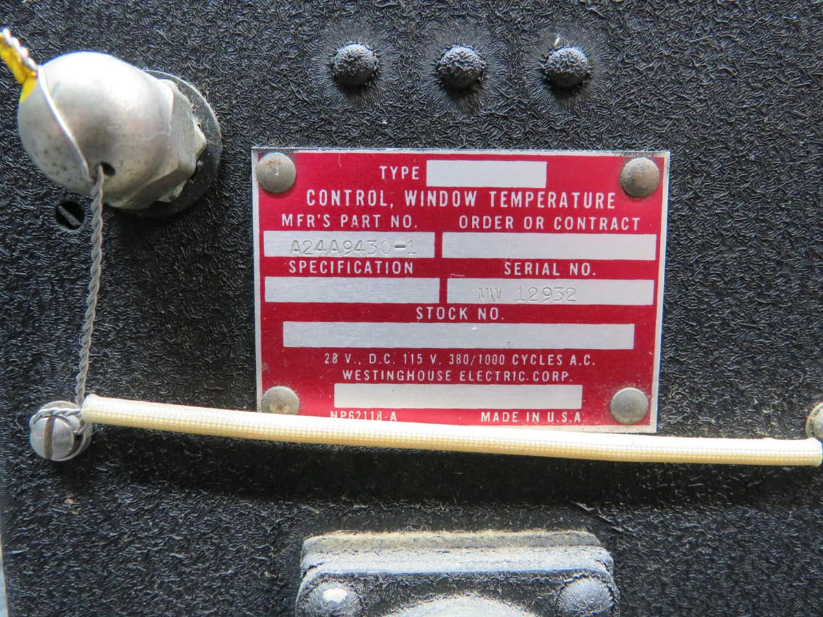 Westinghouse A24A9430-1 Westinghouse Window Temperature Control (Volts: 28)