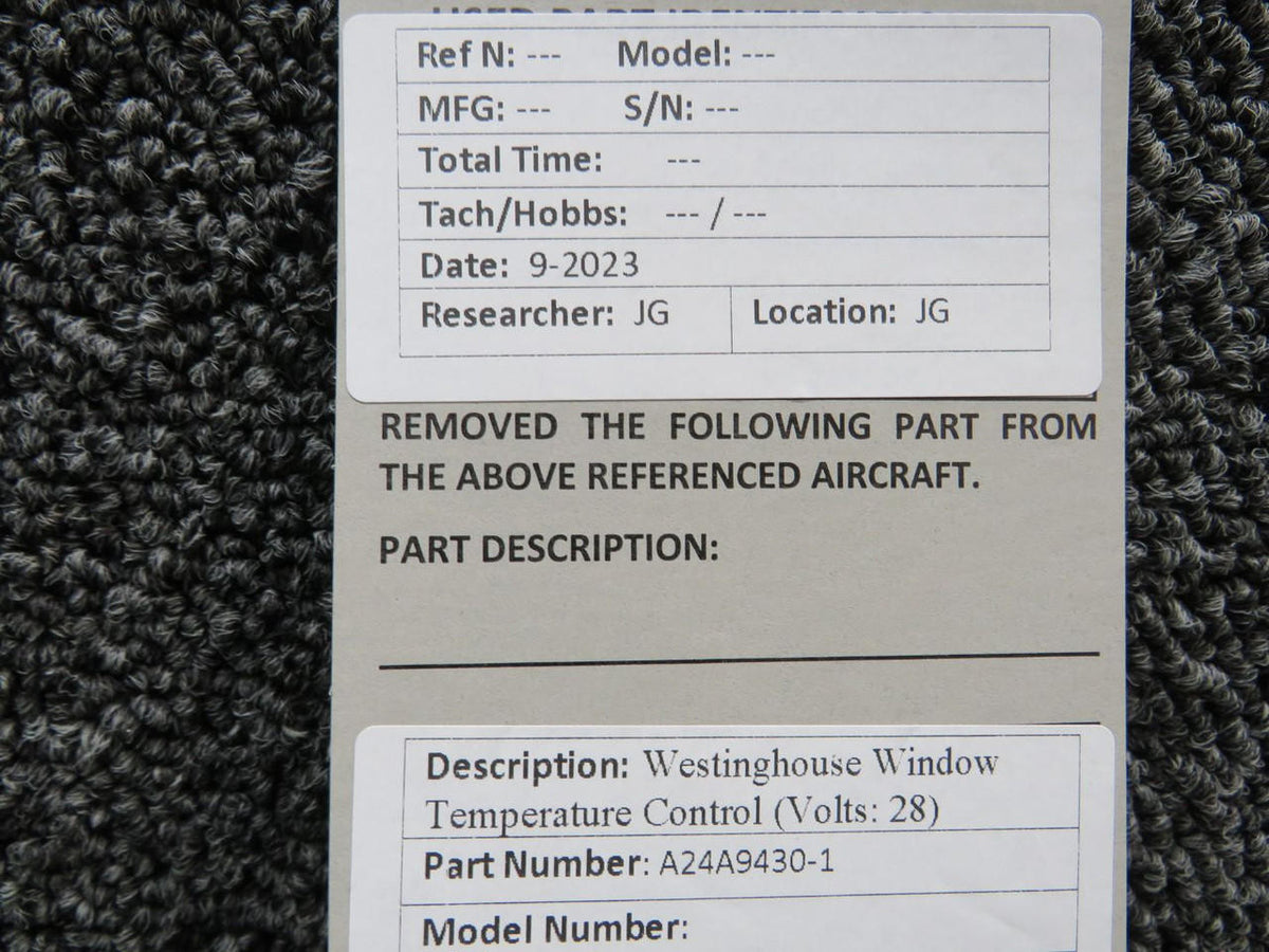 Westinghouse A24A9430-1 Westinghouse Window Temperature Control (Volts: 28)