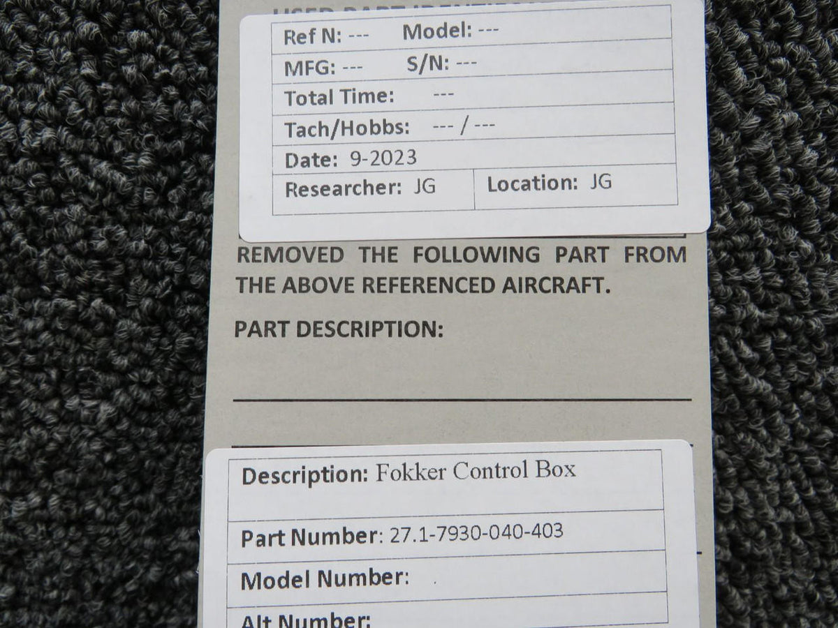 Fokker 27.1-7930-040-403 Fokker Control Box
