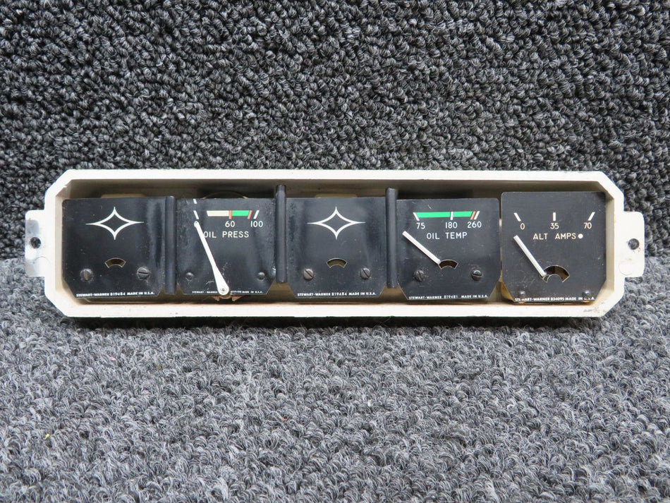 95241-002 Piper PA28R-200 Engine Gauge Cluster (Minus Probe) (Volts: 12)