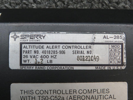 Sperry 4018285-906 Sperry AL-285 Altitude Alert Indicator (Volts:26)