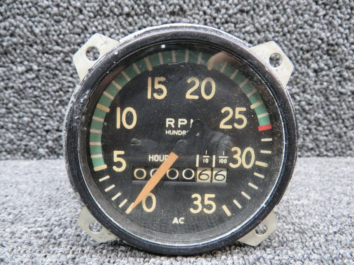 Mechanical Products AC Mechanical Recording Tachometer Indicator (Hours: 0.66) (Foggy Glass)